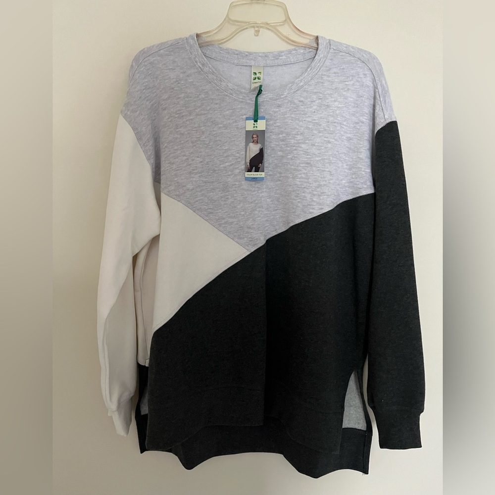 NWT Grey Colorblock Sweatshirt